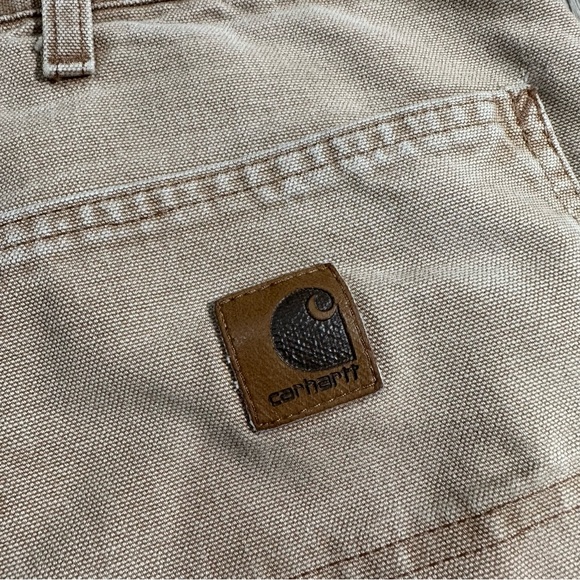 Vintage Carhartt Light Tan Carpenter Work Trousers Pants Waist 44 - Picture 11 of 13